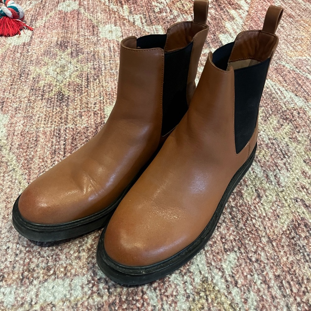 J. Crew Tan Leather Ankle Boots